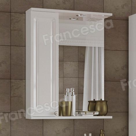 Шкаф-зеркало Francesca Империя 55 белый, левый купить в Москве по цене от 7900р. в интернет-магазине mebel-v-vannu.ru