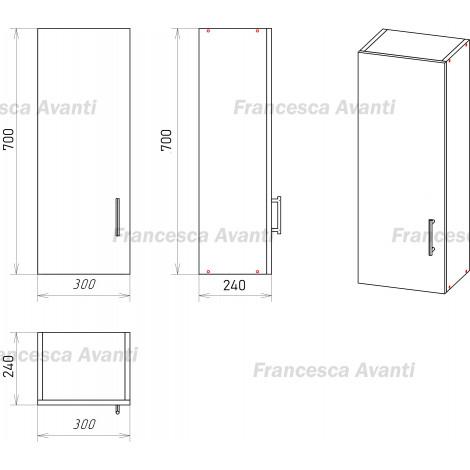 Шкаф навесной Francesca 30 см купить в Москве по цене от 3990р. в интернет-магазине mebel-v-vannu.ru