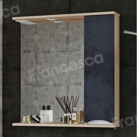 Зеркало-шкаф Венеция Амали 80 графит бетон, левый купить в Москве по цене от 7590р. в интернет-магазине mebel-v-vannu.ru