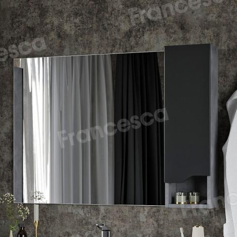 Зеркало-шкаф Венеция Неаполь 100 графит софт, левый купить в Москве по цене от 7590р. в интернет-магазине mebel-v-vannu.ru