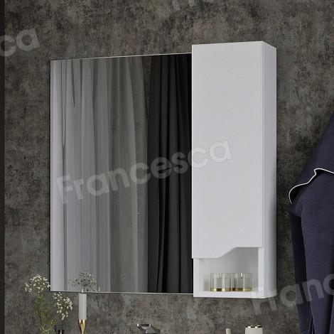 Зеркало-шкаф Венеция Неаполь 70 белый глянец, левый купить в Москве по цене от 5890р. в интернет-магазине mebel-v-vannu.ru