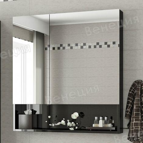 Шкаф-зеркало Венеция Forte 80 черный купить в Москве по цене от 22500р. в интернет-магазине mebel-v-vannu.ru