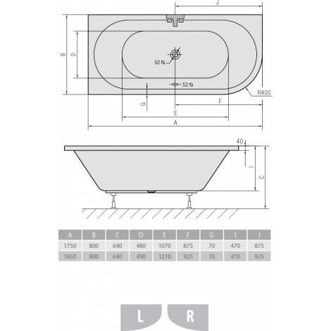 Акриловая ванна Alpen Viva 185x80 R купить в Москве по цене от 41860р. в интернет-магазине mebel-v-vannu.ru