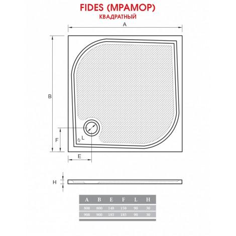 Поддон Alpen Fides 90x90 APS0083 для душевой кабины купить в Москве по цене от 27755р. в интернет-магазине mebel-v-vannu.ru