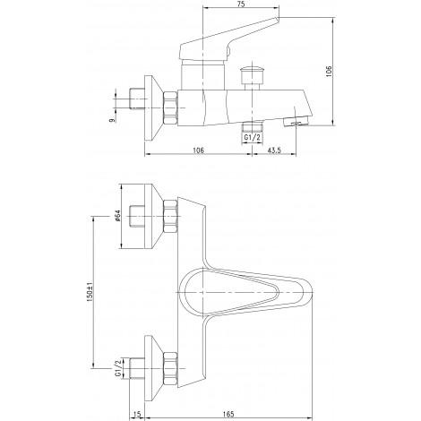 Смеситель Aquanet Round Handle SD90701 для ванны с душем купить в Москве по цене от 3990р. в интернет-магазине mebel-v-vannu.ru