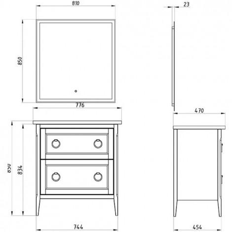 Комплект мебели ASB-Woodline Рома 80Н купить в Москве по цене от 75640р. в интернет-магазине mebel-v-vannu.ru