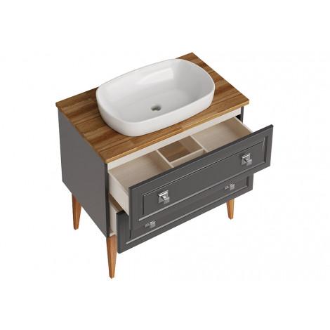 Тумба с раковиной ASB-Woodline Каталина 80 серая купить в Москве по цене от 71340р. в интернет-магазине mebel-v-vannu.ru