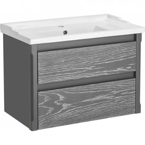 Тумба с раковиной ASB-Woodline Лорена 80 grigio, подвесная купить в Москве по цене от 57145р. в интернет-магазине mebel-v-vannu.ru