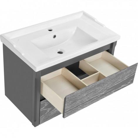 Тумба с раковиной ASB-Woodline Лорена 80 grigio, подвесная купить в Москве по цене от 57145р. в интернет-магазине mebel-v-vannu.ru