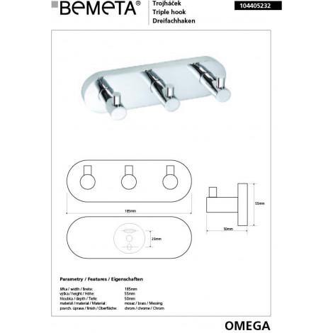 Тройной крючок BEMETA OMEGA 104405232 купить в Москве по цене от 4543р. в интернет-магазине mebel-v-vannu.ru