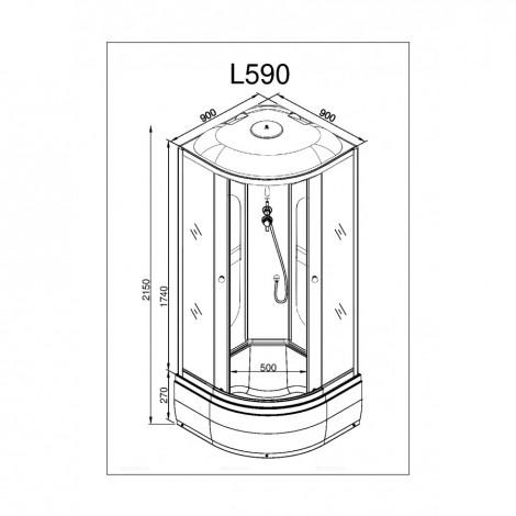 Душевая кабина Deto L590 LED купить в Москве по цене от 50500р. в интернет-магазине mebel-v-vannu.ru