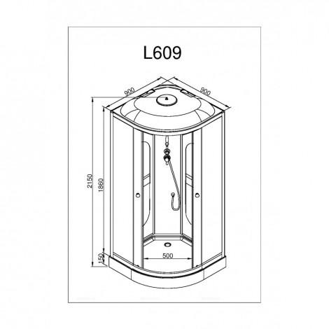 Душевая кабина Deto L609 LED купить в Москве по цене от 50200р. в интернет-магазине mebel-v-vannu.ru