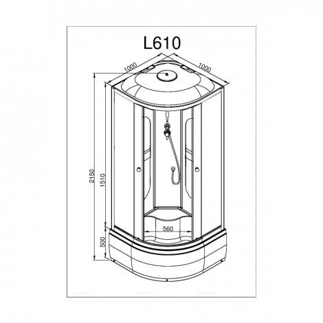 Душевая кабина Deto L610 LED купить в Москве по цене от 51800р. в интернет-магазине mebel-v-vannu.ru