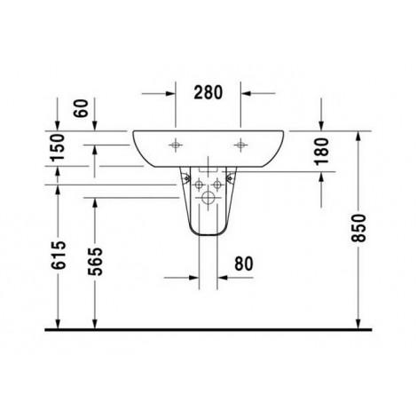 Полупьедестал для раковины Duravit D-Code 08571800002 купить в Москве по цене от 9804р. в интернет-магазине mebel-v-vannu.ru