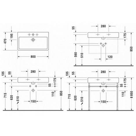 Раковина Duravit Vero 0454800000 купить в Москве по цене от 59750р. в интернет-магазине mebel-v-vannu.ru