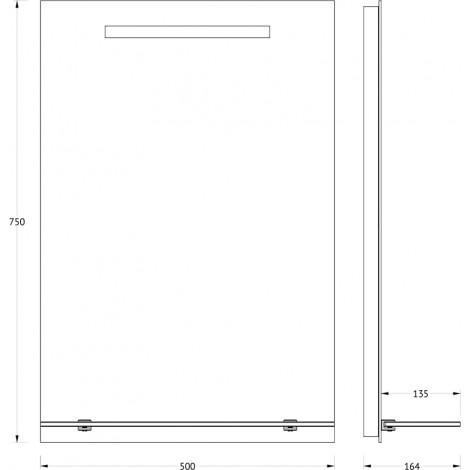 Зеркало Evoform Ledline-S BY 2152 50x75 см купить в Москве по цене от 7939р. в интернет-магазине mebel-v-vannu.ru