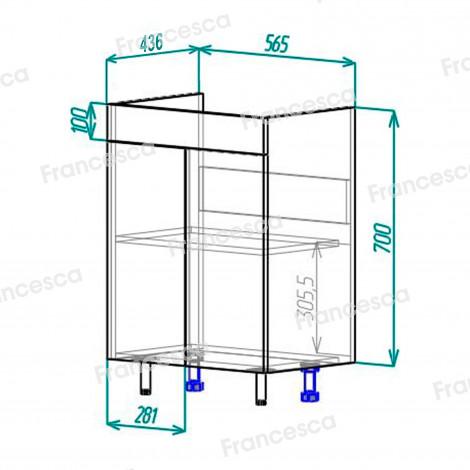 Тумба с раковиной Francesca Доминго 60 2 двери, с подсветкой (ум. Миранда 60) купить в Москве по цене от 12069р. в интернет-магазине mebel-v-vannu.ru
