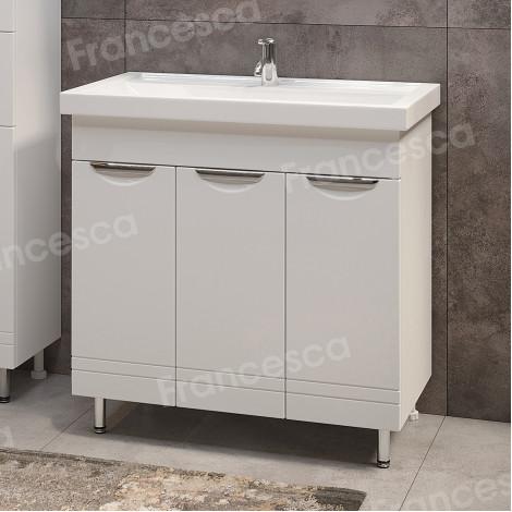 Тумба с раковиной Francesca Доминго 80 3 двери, с подсветкой (ум. Фостер 80) купить в Москве по цене от 18540р. в интернет-магазине mebel-v-vannu.ru