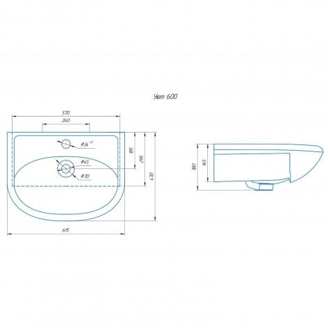 Тумба с раковиной Francesca Доминго 60, с подсветкой купить в Москве по цене от 14290р. в интернет-магазине mebel-v-vannu.ru