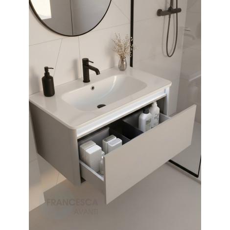 Тумба с раковиной Francesca Avanti Panda 80, DR-01-80, подвесная, с подсветкой, серая купить в Москве по цене от 36000р. в интернет-магазине mebel-v-vannu.ru