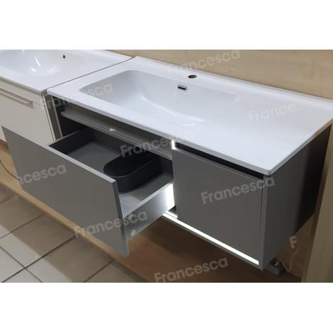 Тумба с раковиной Francesca Avanti Panda 100, DR-02-100, подвесная, с подсветкой, серая купить в Москве по цене от 41000р. в интернет-магазине mebel-v-vannu.ru