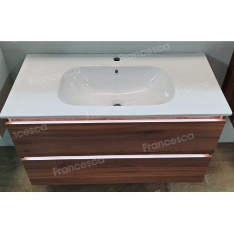 Тумба с раковиной Francesca Avanti Panda 100,DR-03-100, подвесная, дуб, с подсветкой купить в Москве по цене от 44000р. в интернет-магазине mebel-v-vannu.ru