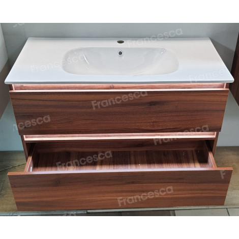 Тумба с раковиной Francesca Avanti Panda 100,DR-03-100, подвесная, дуб, с подсветкой купить в Москве по цене от 44000р. в интернет-магазине mebel-v-vannu.ru