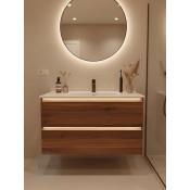 Тумба с раковиной Francesca Avanti Panda 100,DR-03-100, подвесная, дуб, с подсветкой купить в Москве по цене от 44000р. в интернет-магазине mebel-v-vannu.ru