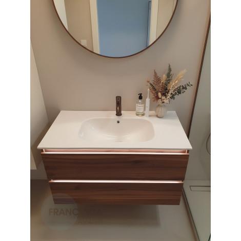 Тумба с раковиной Francesca Avanti Panda 100,DR-03-100, подвесная, дуб, с подсветкой купить в Москве по цене от 44000р. в интернет-магазине mebel-v-vannu.ru