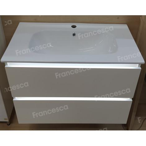 Тумба с раковиной Francesca Avanti Panda 80, DR-03B-80, подвесная, с подсветкой, бежевая купить в Москве по цене от 41000р. в интернет-магазине mebel-v-vannu.ru