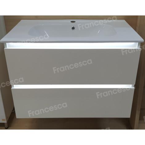 Тумба с раковиной Francesca Avanti Panda 80, DR-03B-80, подвесная, с подсветкой, бежевая купить в Москве по цене от 41000р. в интернет-магазине mebel-v-vannu.ru