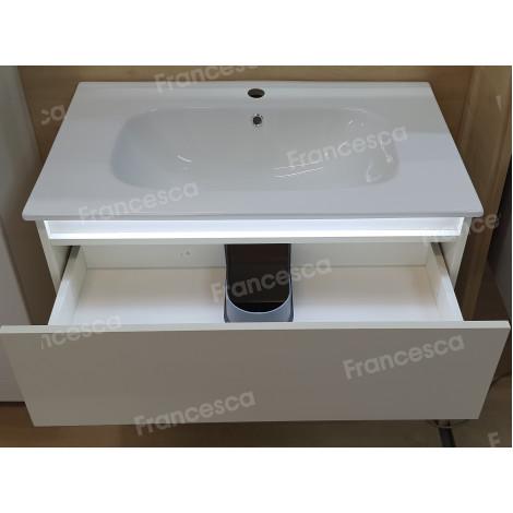 Тумба с раковиной Francesca Avanti Panda 80, DR-03B-80, подвесная, с подсветкой, бежевая купить в Москве по цене от 41000р. в интернет-магазине mebel-v-vannu.ru