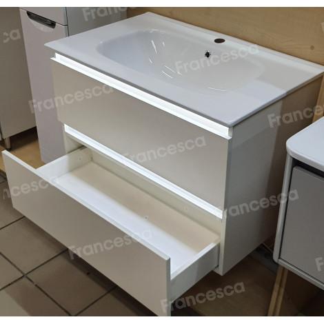 Тумба с раковиной Francesca Avanti Panda 80, DR-03B-80, подвесная, с подсветкой, бежевая купить в Москве по цене от 41000р. в интернет-магазине mebel-v-vannu.ru