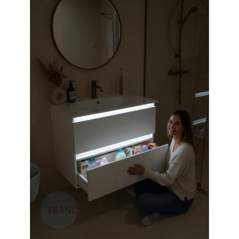 Тумба с раковиной Francesca Avanti Panda 80, DR-03B-80, подвесная, с подсветкой, бежевая купить в Москве по цене от 41000р. в интернет-магазине mebel-v-vannu.ru