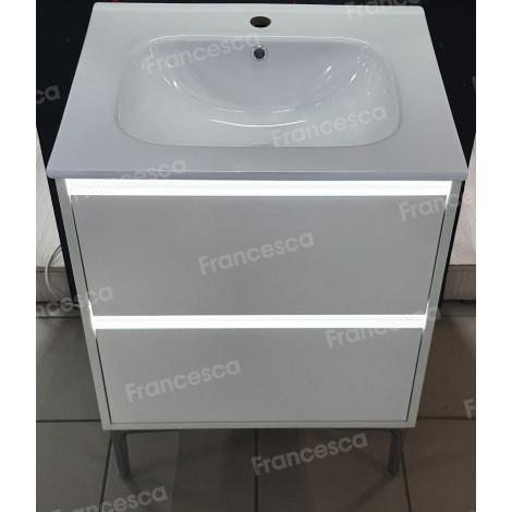 Тумба с раковиной Francesca Avanti Panda 60,DR-04-60, напольная, с подсветкой, бежевая купить в Москве по цене от 38000р. в интернет-магазине mebel-v-vannu.ru