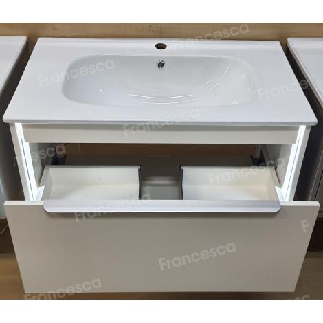 Тумба с раковиной Francesca Avanti Panda 80, DR-05-80, подвесная, бежевая, с подсветкой купить в Москве по цене от 37000р. в интернет-магазине mebel-v-vannu.ru