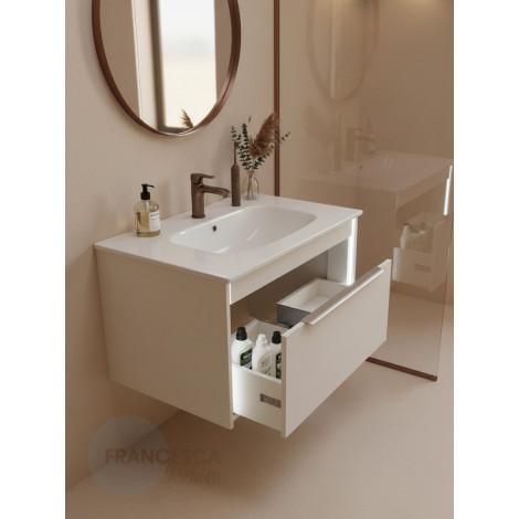 Тумба с раковиной Francesca Avanti Panda 80, DR-05-80, подвесная, бежевая, с подсветкой купить в Москве по цене от 37000р. в интернет-магазине mebel-v-vannu.ru