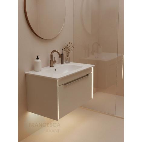 Тумба с раковиной Francesca Avanti Panda 80, DR-05-80, подвесная, бежевая, с подсветкой купить в Москве по цене от 37000р. в интернет-магазине mebel-v-vannu.ru