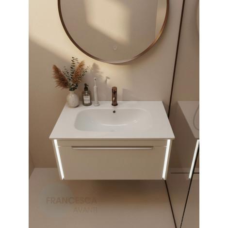 Тумба с раковиной Francesca Avanti Panda 80, DR-05-80, подвесная, бежевая, с подсветкой купить в Москве по цене от 37000р. в интернет-магазине mebel-v-vannu.ru