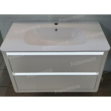 Тумба с раковиной Francesca Avanti Panda 90, DR-06-90, подвесная, бежевая, с подсветкой купить в Москве по цене от 40000р. в интернет-магазине mebel-v-vannu.ru