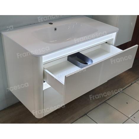 Тумба с раковиной Francesca Avanti Panda 90, DR-06-90, подвесная, бежевая, с подсветкой купить в Москве по цене от 40000р. в интернет-магазине mebel-v-vannu.ru