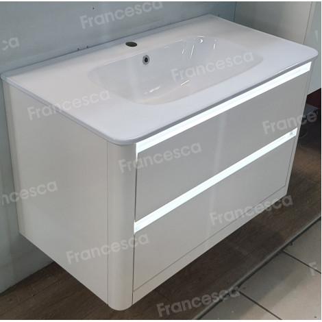 Тумба с раковиной Francesca Avanti Panda 90, DR-06-90, подвесная, бежевая, с подсветкой купить в Москве по цене от 40000р. в интернет-магазине mebel-v-vannu.ru