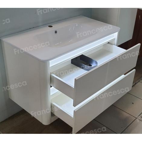 Тумба с раковиной Francesca Avanti Panda 90, DR-06-90, подвесная, бежевая, с подсветкой купить в Москве по цене от 40000р. в интернет-магазине mebel-v-vannu.ru