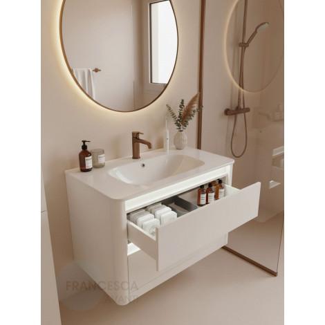 Тумба с раковиной Francesca Avanti Panda 90, DR-06-90, подвесная, бежевая, с подсветкой купить в Москве по цене от 40000р. в интернет-магазине mebel-v-vannu.ru