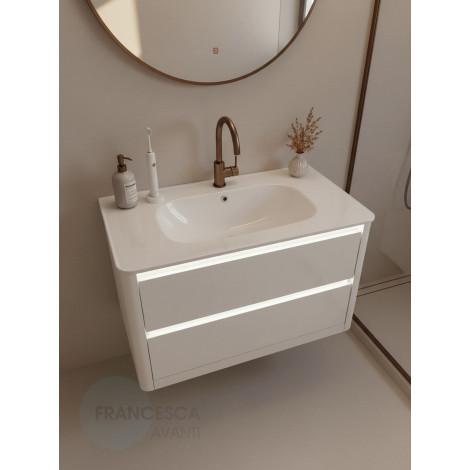 Тумба с раковиной Francesca Avanti Panda 90, DR-06-90, подвесная, бежевая, с подсветкой купить в Москве по цене от 40000р. в интернет-магазине mebel-v-vannu.ru