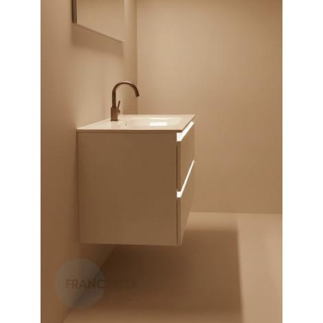 Тумба с раковиной Francesca Avanti Panda 100, DR-07-100, с подсветкой, подвесная, бежевая, с фрезеровкой купить в Москве по цене от 44000р. в интернет-магазине mebel-v-vannu.ru