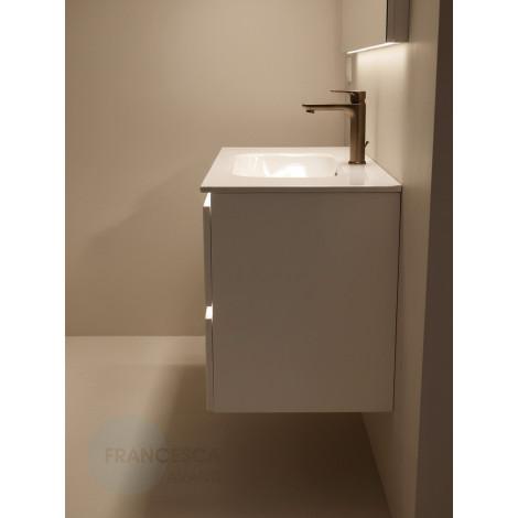 Тумба с раковиной Francesca Avanti Panda 100, DR-08-100, с подсветкой, подвесная, бежевая, с фрезеровкой купить в Москве по цене от 44000р. в интернет-магазине mebel-v-vannu.ru