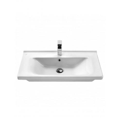 Тумба с раковиной Francesca Империя 80 подвесная, белая (ум. Миранда 80)  купить в Москве по цене от 25980р. в интернет-магазине mebel-v-vannu.ru