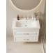 Тумба с раковиной Francesca Империя 80 подвесная, белая (ум. Миранда 80)  купить в Москве по цене от 25980р. в интернет-магазине mebel-v-vannu.ru