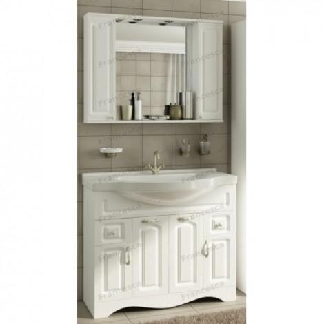 Тумба с раковиной Francesca Империя 100 с ящиками, белый с подсветкой купить в Москве по цене от 27440р. в интернет-магазине mebel-v-vannu.ru